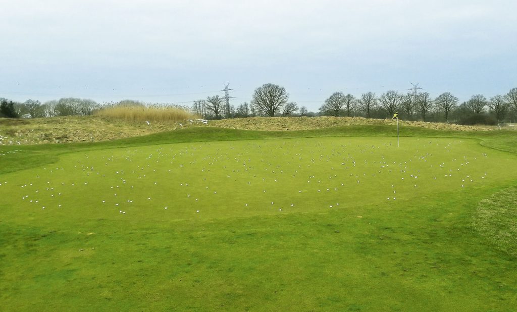 Golfplatz mit vielen Pitchmarken
