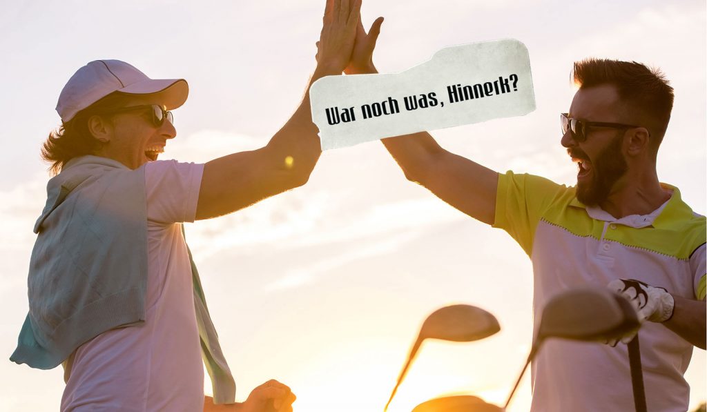 Golfer klatschen ein