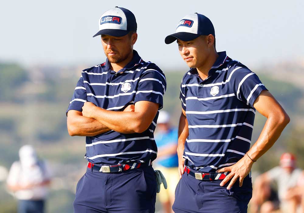 Xander Schauffele und Collin Morikawa grübeln über den ersten Tag beim Ryder Cup 2023