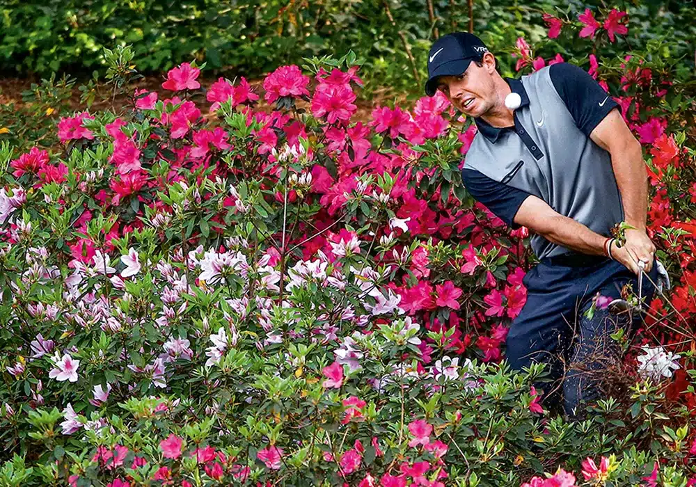 Ein Ausflug in die Azaleen und ein geteilter 8. Platz in 2014 Rory McIlroy Augusta Masters 2014