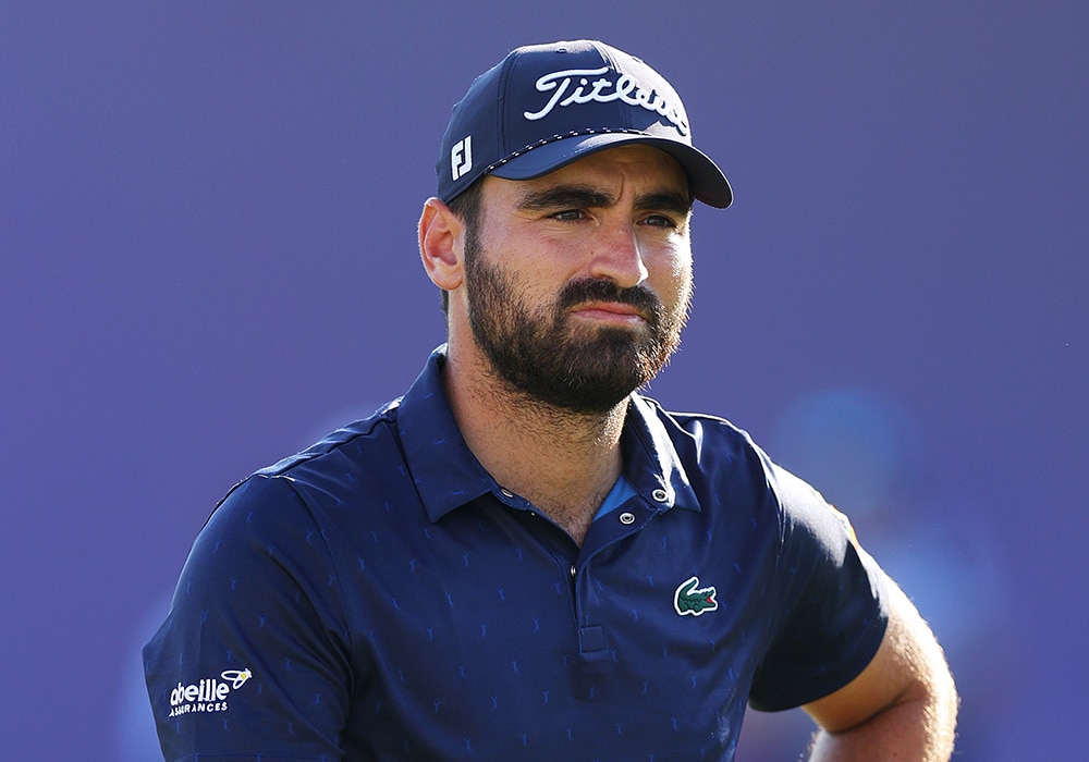 Antoine Rozner of France looks on from the 18th green on day two of the DP World Tour Championship 2024 at Jumeirah Golf Estates on November 15, 2024 in Dubai, United Arab Emirates.