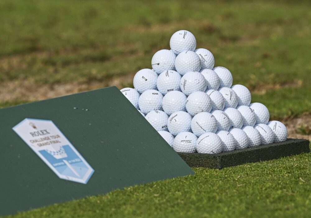 Rolex Challenge Tour Grand Final supported by the R&A 2024 - Previews ALCUDIA, SPAIN - OCTOBER 30: Titleist 1 balls is pictured during a practice round prior to the Rolex Challenge Tour Grand Final supported by the R&A 2024 at Club de Golf Alcanada on October 30, 2024 in Port d'Alcudia, Spain. (Photo by Octavio Passos/Getty Images)