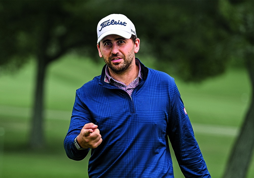 Nicolai von Dellingshausen auf dem Golfplatz