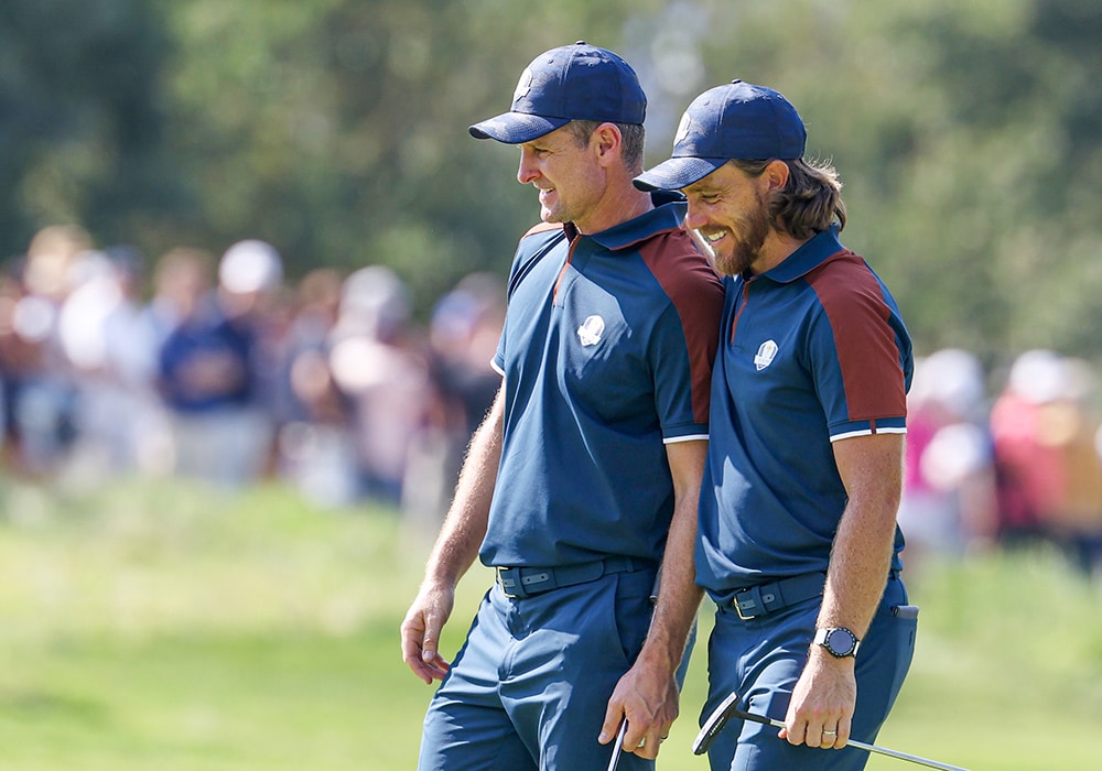 Tommy Fleetwood und Justin Rose beim Ryder Cup.