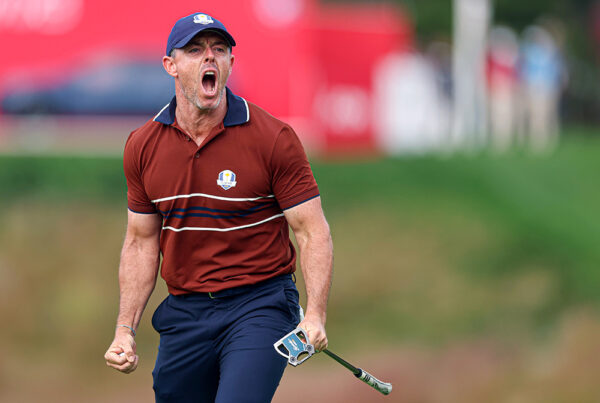 Rory McIlroy am zweiten Tag des Ryder Cups in Bethpage Farmingdale New York
