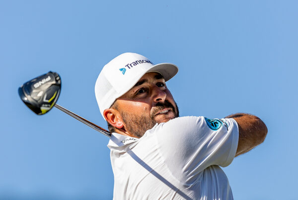 Stephan Jäger beim Abschlag während der Finalrunde der Baycurrent Classic 2026 im Yokohama Country Club in Japan.