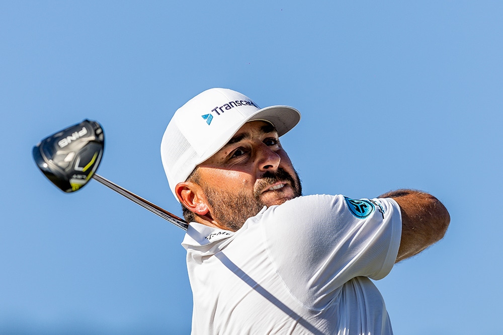 Stephan Jäger beim Abschlag während der Finalrunde der Baycurrent Classic 2026 im Yokohama Country Club in Japan.