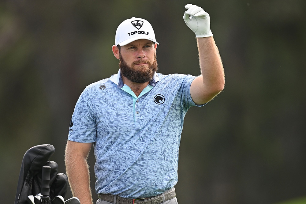 Tyrrell Hatton bei einem Turnierauf der DP World Tour.